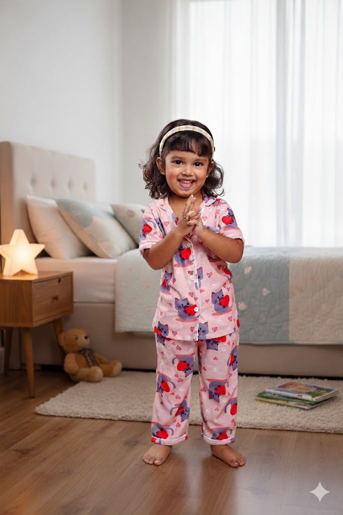 Love Kitty Nightsuit Set