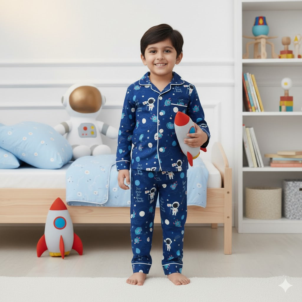 Once in a blue moon Full Sleeves Nightsuit Set | Babies & Kids