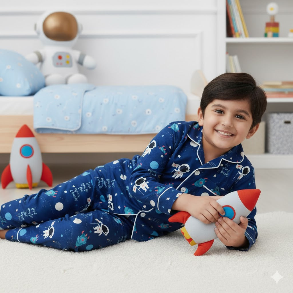 Once in a blue moon Full Sleeves Nightsuit Set | Babies & Kids