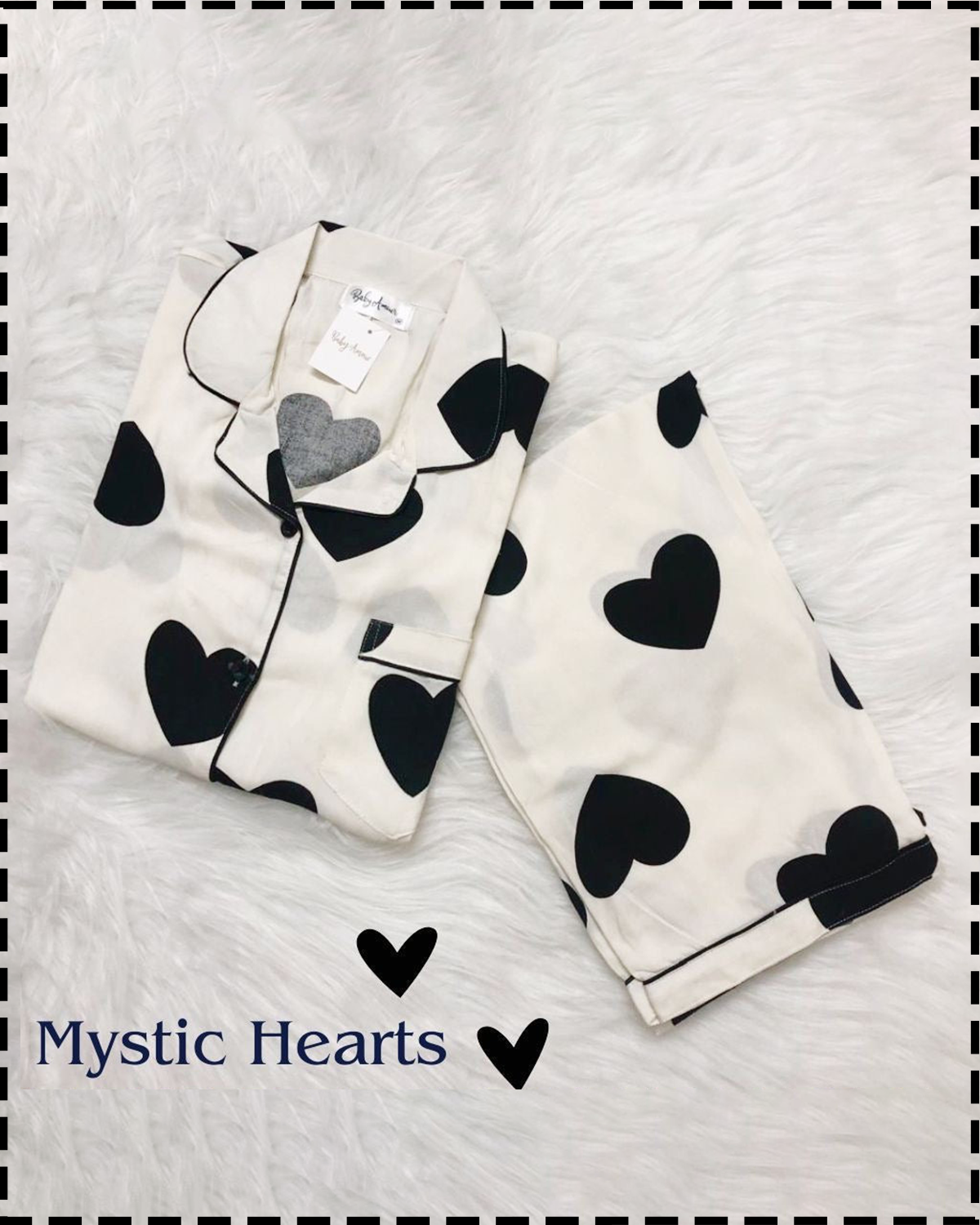 Mystic Hearts Nightsuit Set |Full Sleeves - BabyAmour