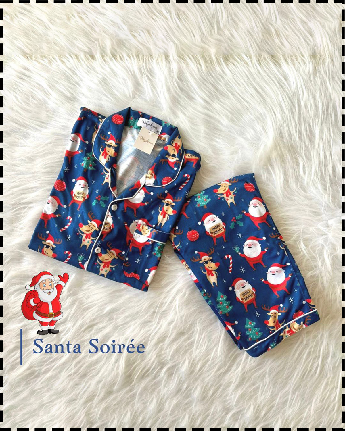 Santa Soiree Full Sleeves Nightsuit Set | Women BabyAmour