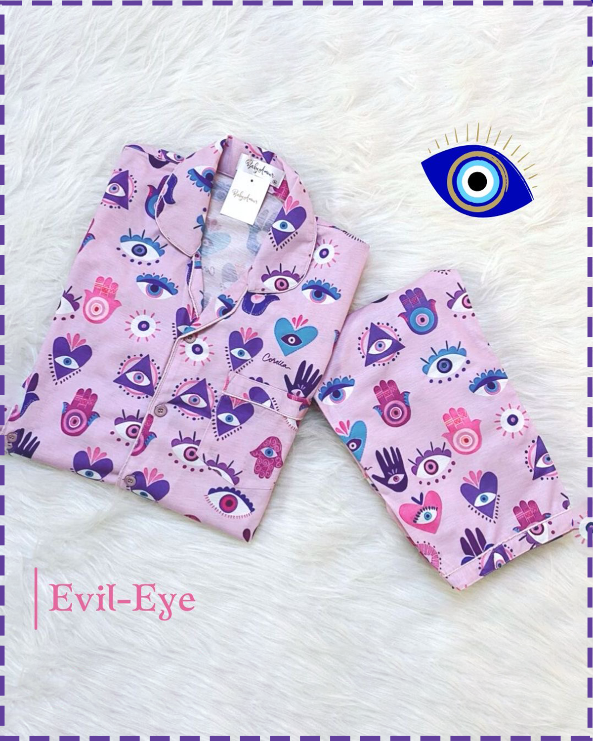 Evil Eye Nightsuit Set | Half Sleeves BabyAmour