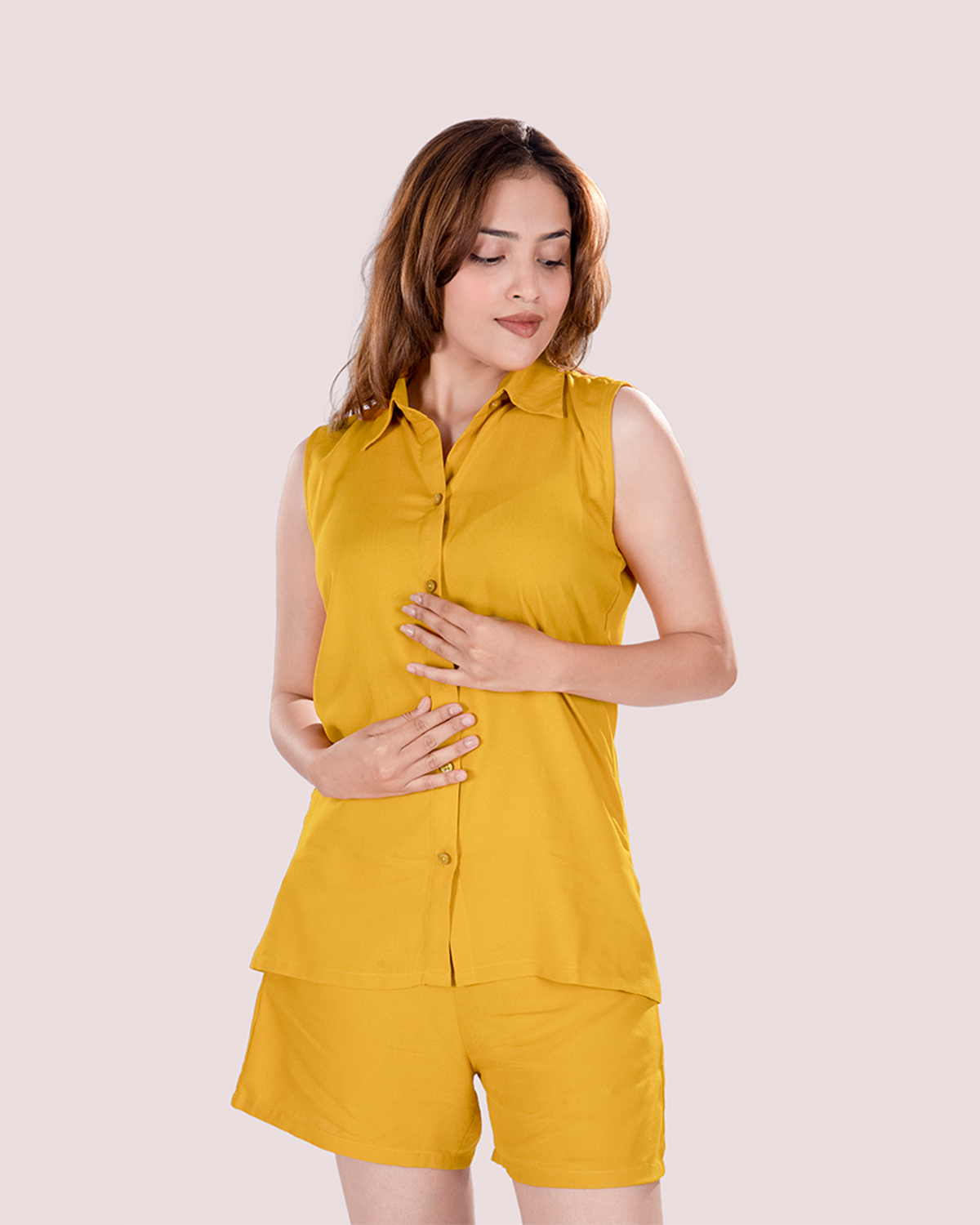 Mustard Shorts Set | Women