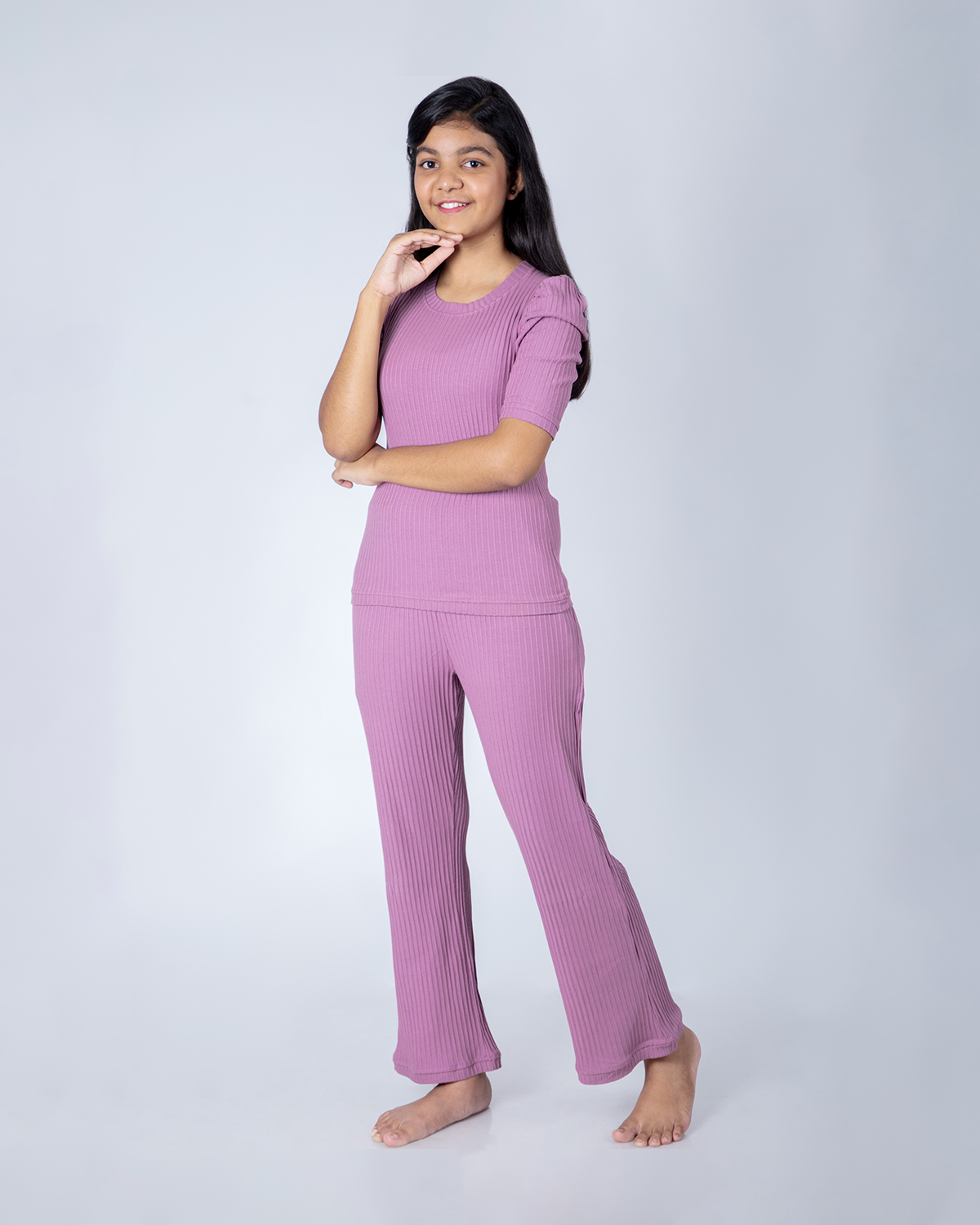 Mauve 100% Cotton Ribbed Set | Babies & Kids BabyAmour
