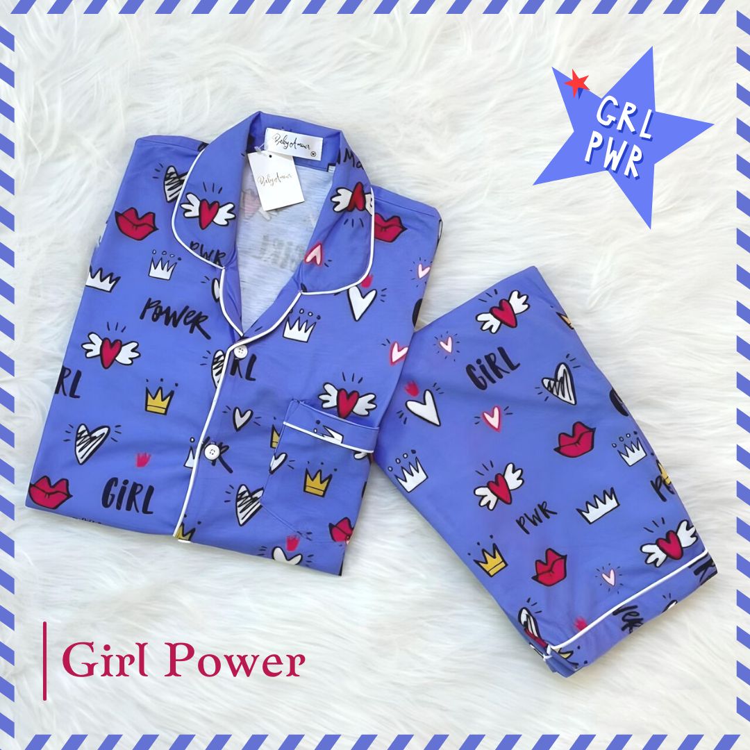 Girl Power Full Sleeves Nightsuit Set | Babies & Kids BabyAmour