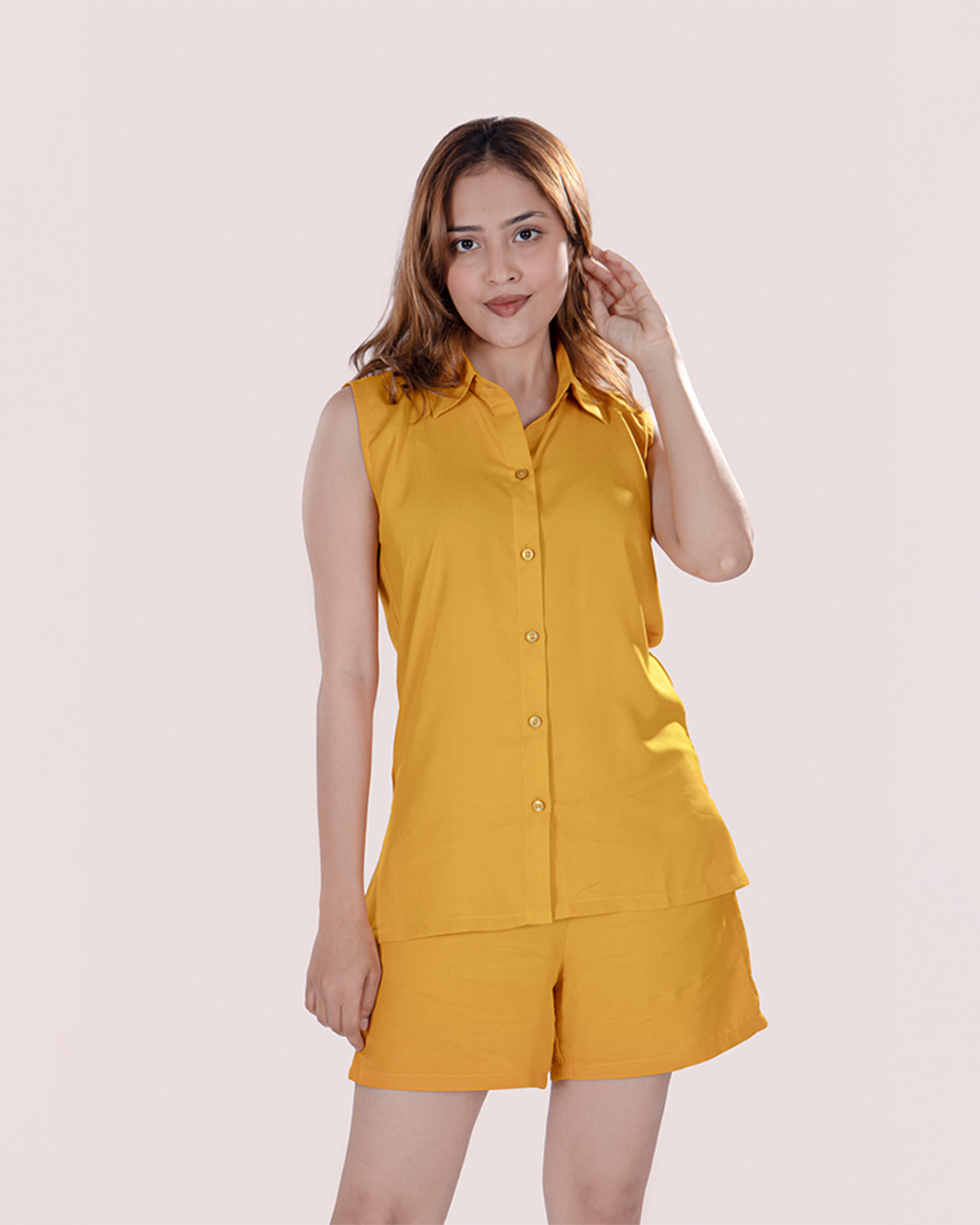 Mustard Shorts Set | Women