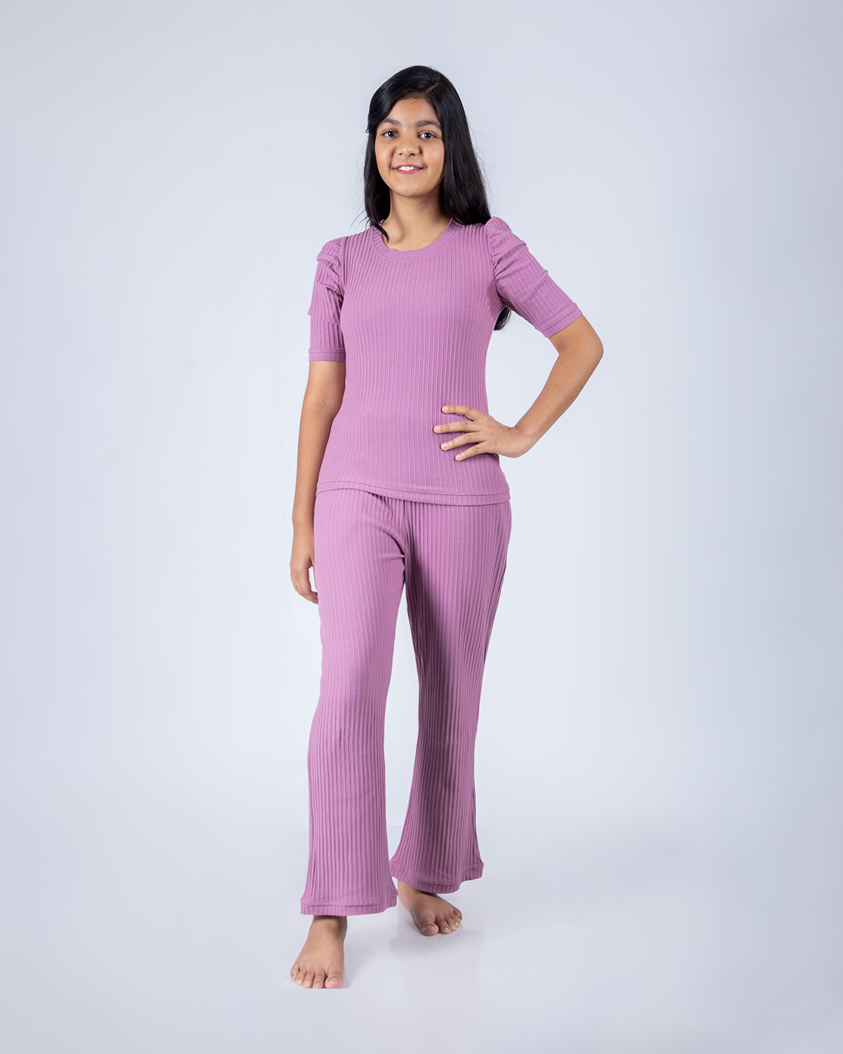 Mauve 100% Cotton Ribbed Set | Babies & Kids BabyAmour