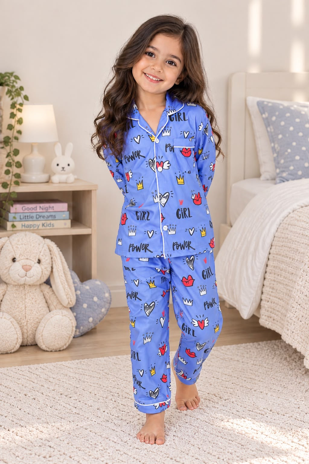 Girl Power Full Sleeves Nightsuit Set | Babies & Kids