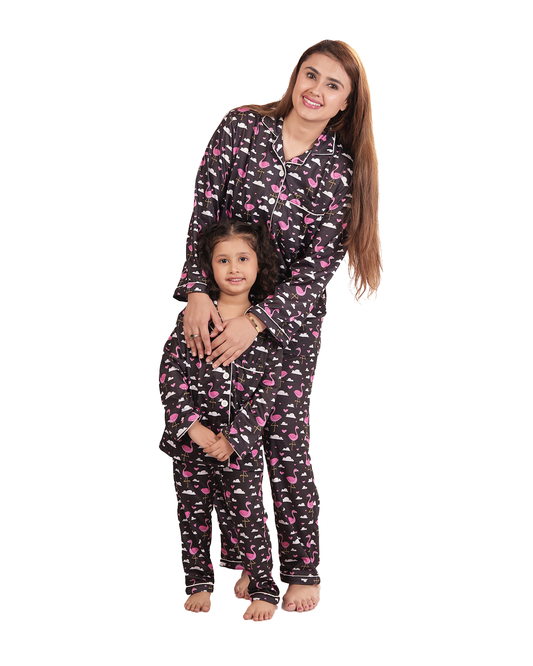 Flamingly Pink Full Sleeves Twinning Set