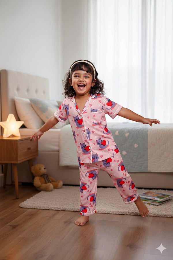 Love Kitty Nightsuit Set