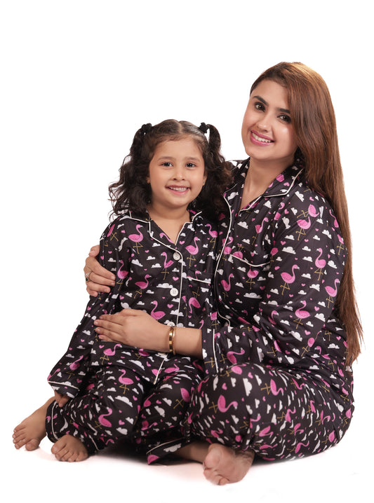 Flamingly Pink Full Sleeves Twinning Set