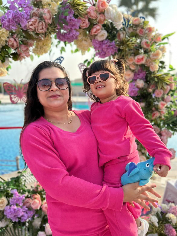 Pink Supersoft Velvet Lounge Wear Twinning  Set BabyAmour