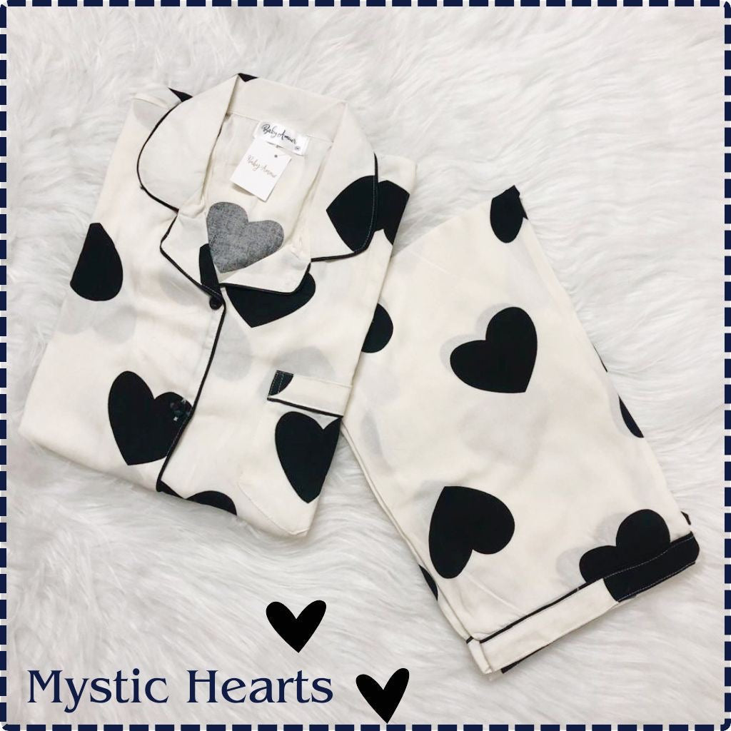 Mystic Hearts Nightsuit Set |Full Sleeves BabyAmour