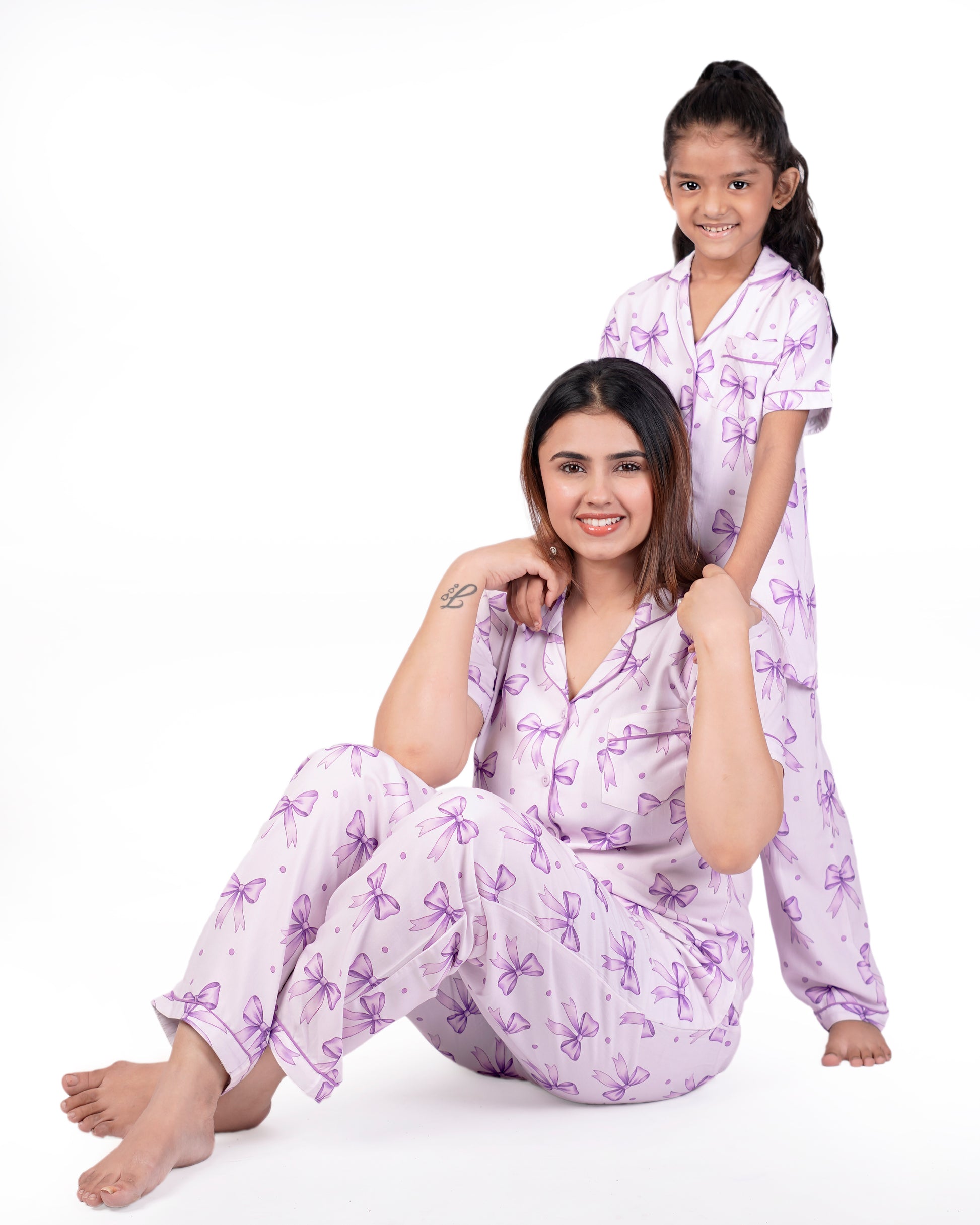 Dreamy Bows Twinning Set| Half Sleeves