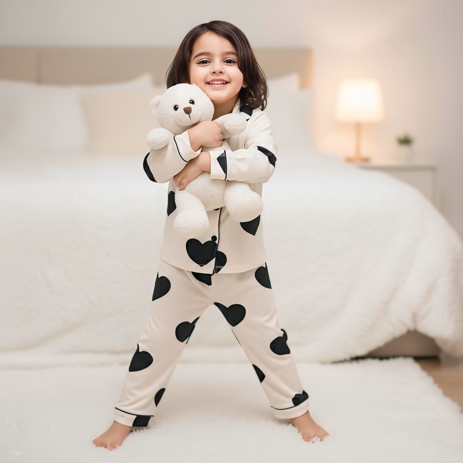 Mystic Hearts Nightsuit Set |Full Sleeves