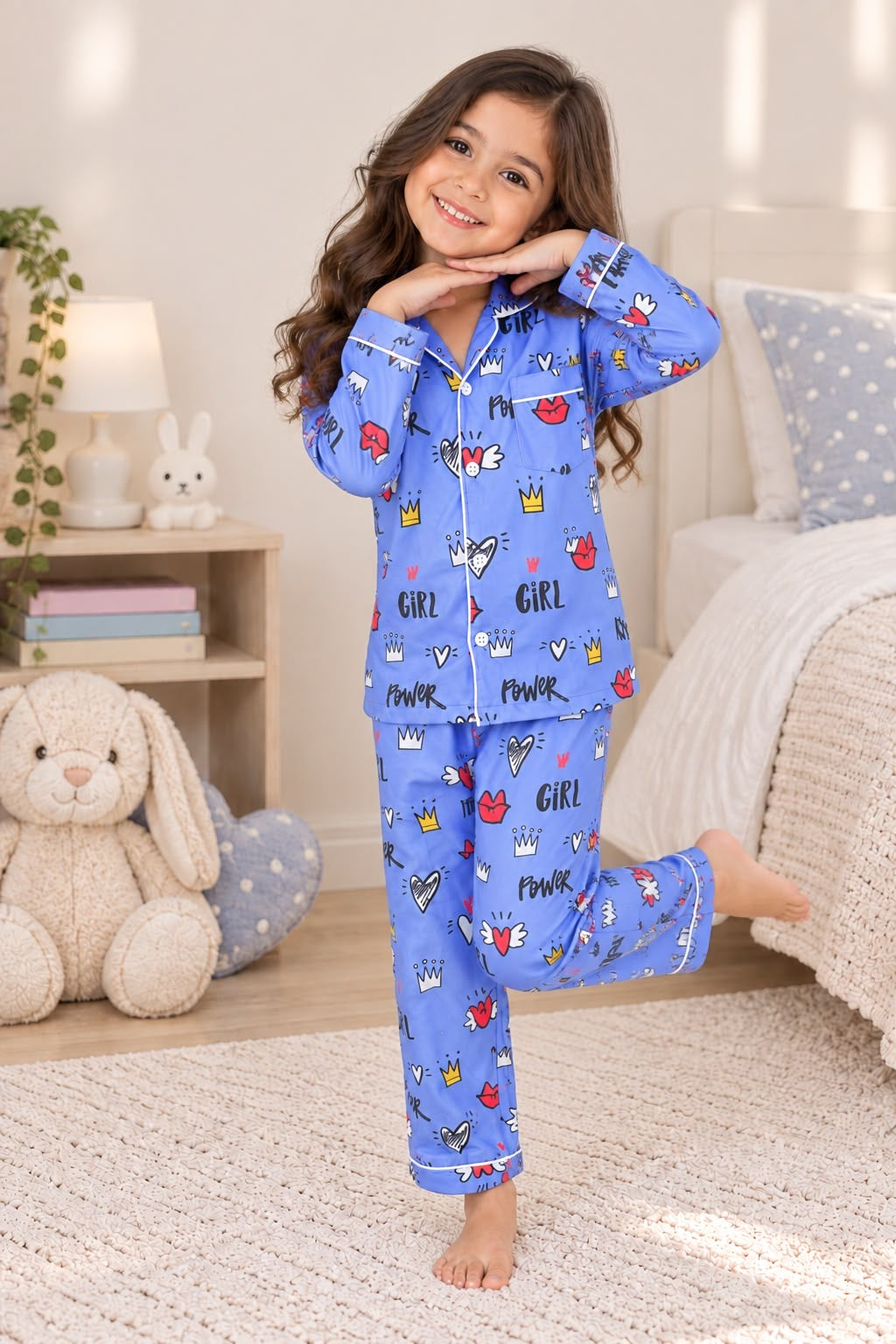 Girl Power Full Sleeves Nightsuit Set | Babies & Kids