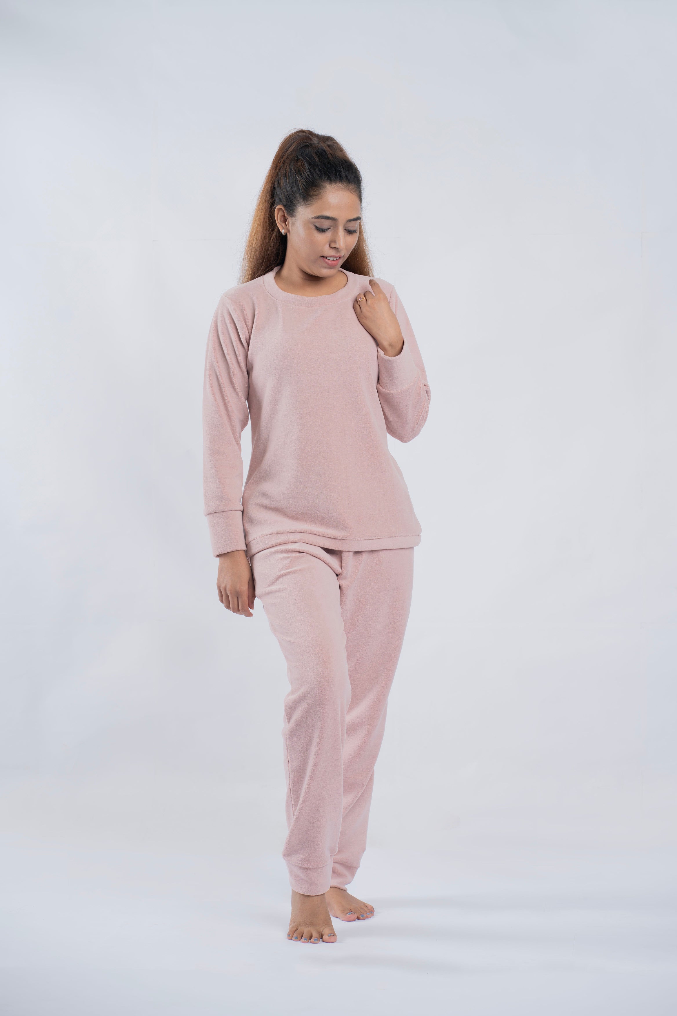 Dusty Peach Supersoft Premium Velvet Set | Women - BabyAmour