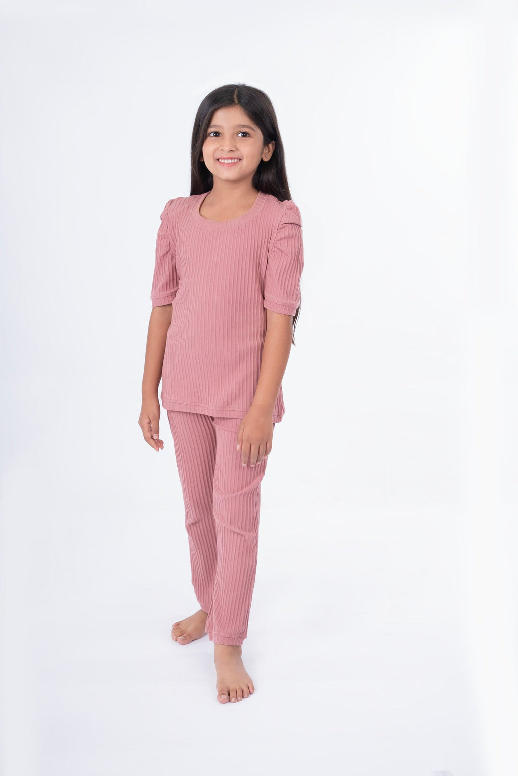 Dusty Peach 100% Cotton Ribbed Set | Babies & Kids BabyAmour