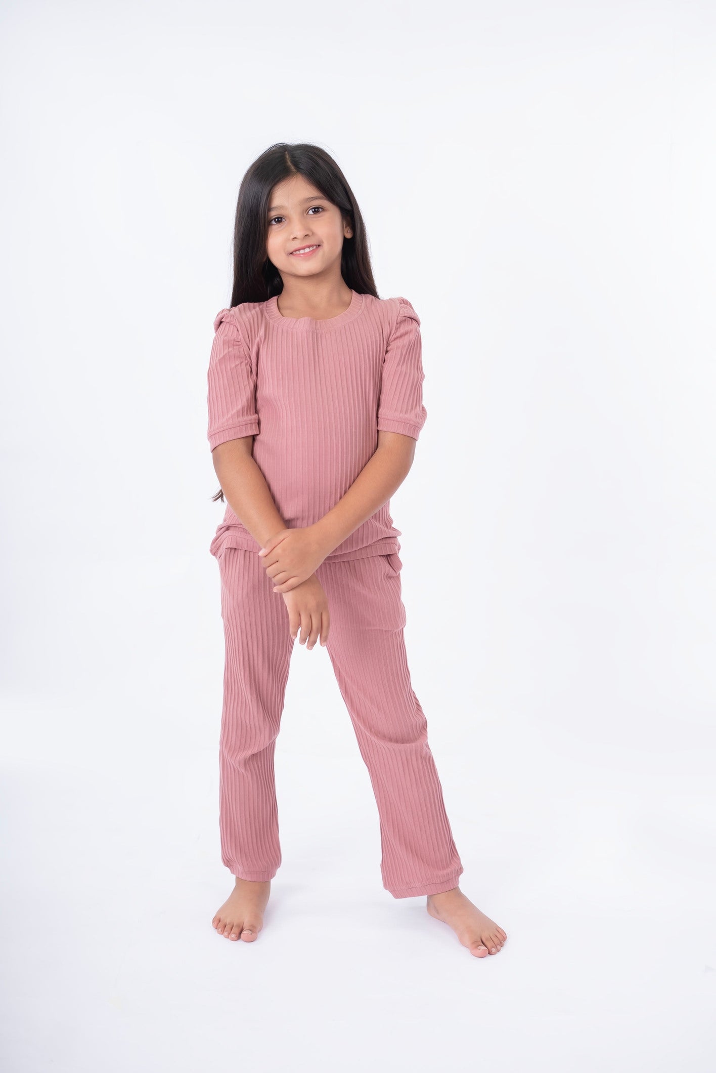 Dusty Peach 100% Cotton Ribbed Set | Babies & Kids BabyAmour
