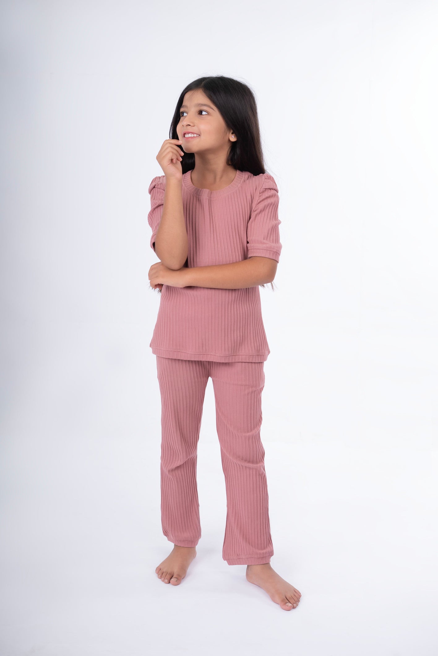 Dusty Peach 100% Cotton Ribbed Set | Babies & Kids BabyAmour
