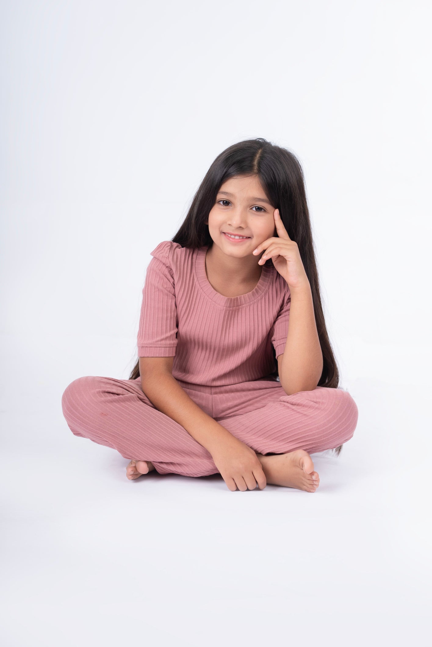Dusty Peach 100% Cotton Ribbed Set | Babies & Kids BabyAmour