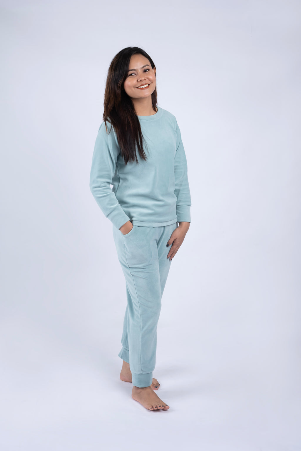 Mint Green Supersoft Premium Velvet Set | Women - BabyAmour
