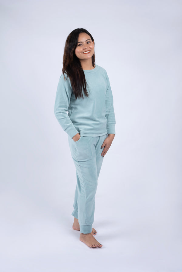 Mint Green Supersoft Premium Velvet Set | Women - BabyAmour