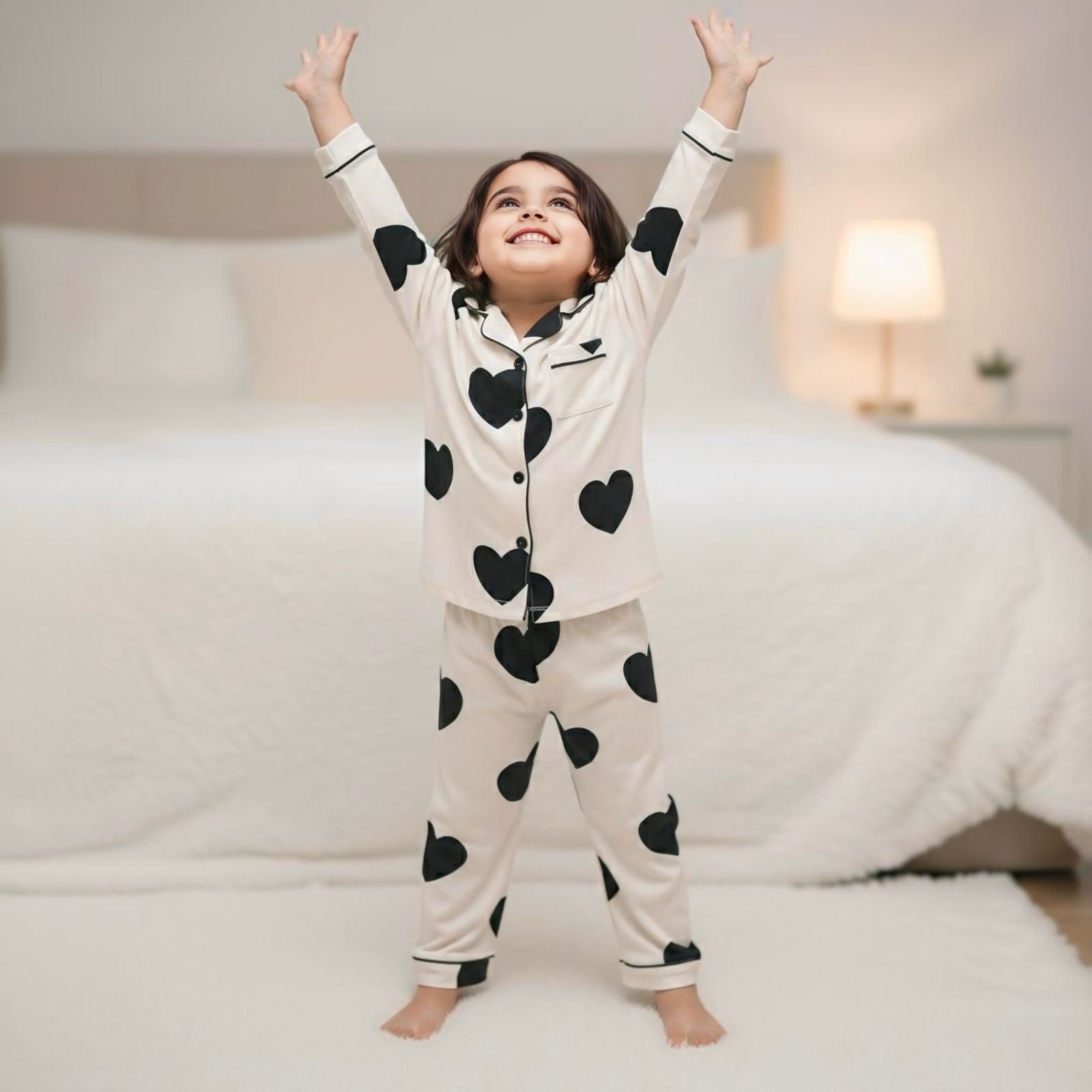 Mystic Hearts Nightsuit Set |Full Sleeves