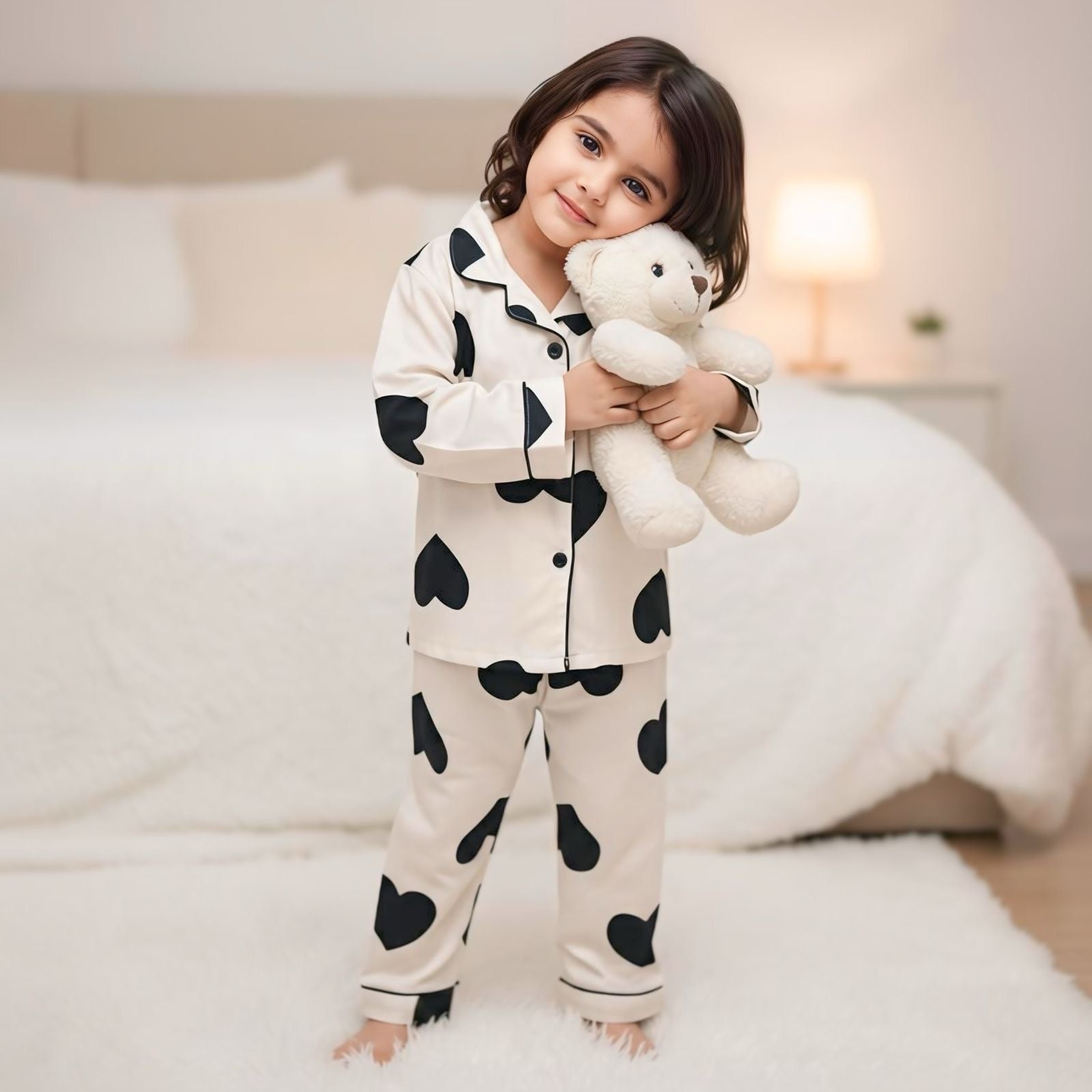 Mystic Hearts Nightsuit Set |Full Sleeves