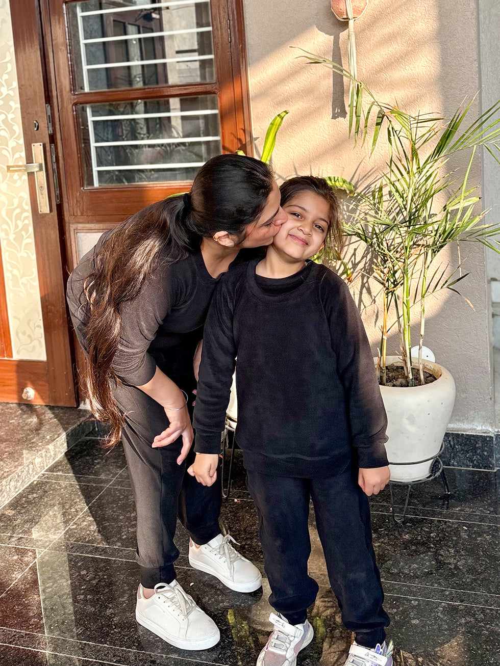 Black Supersoft Velvet Lounge Wear Set BabyAmour