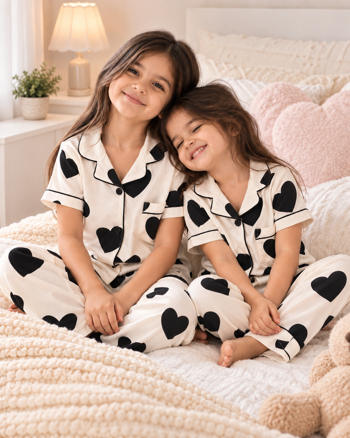 Mystic Hearts Nightsuit Set | Half Sleeves