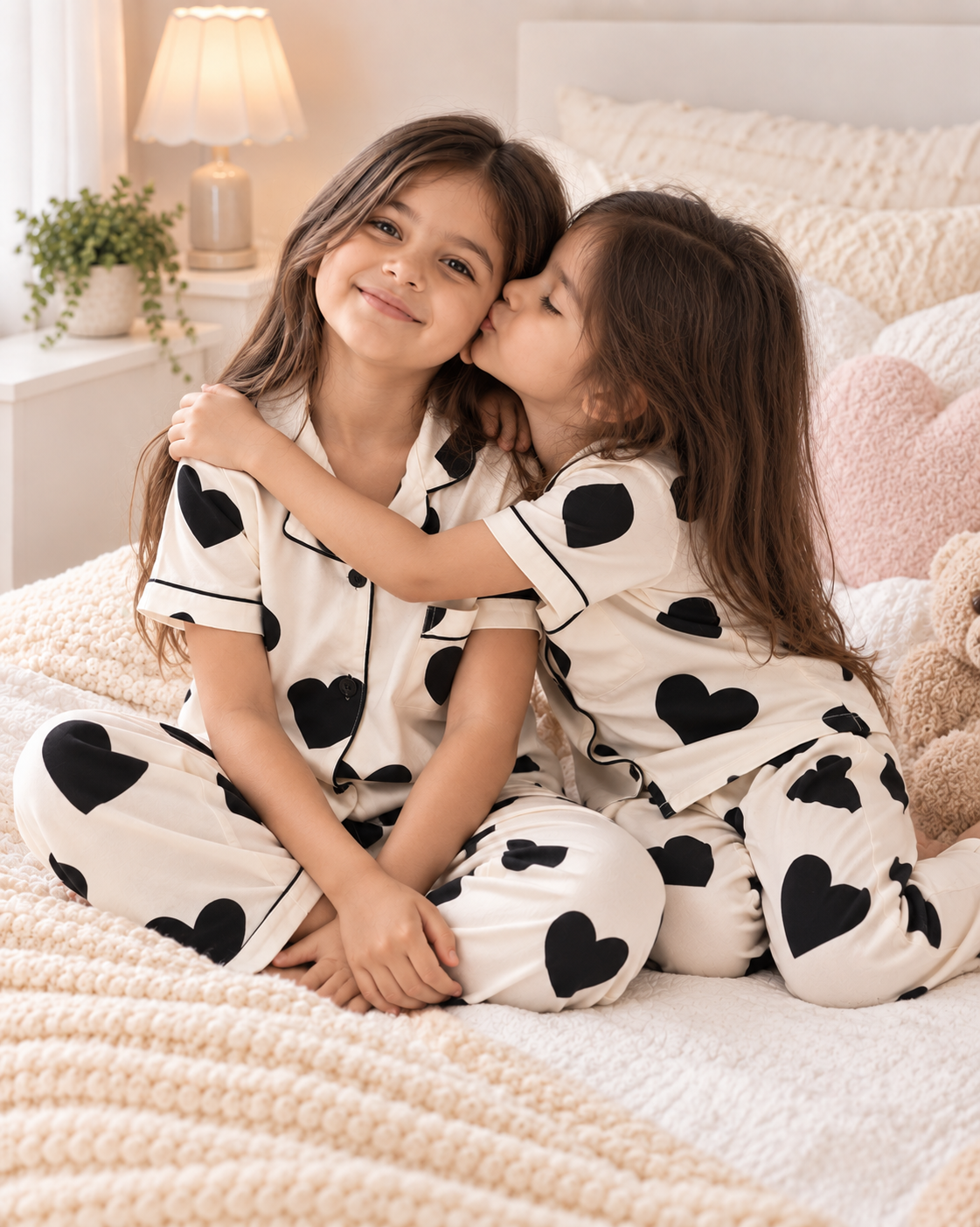 Mystic Hearts Nightsuit Set | Half Sleeves