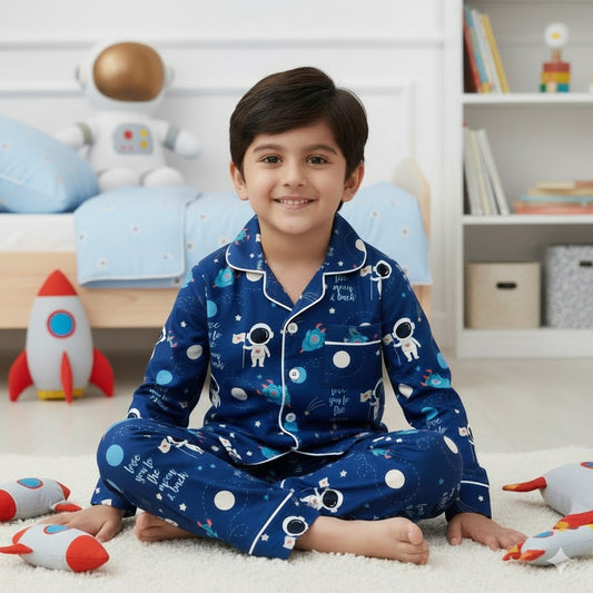 Once in a blue moon Full Sleeves Nightsuit Set | Babies & Kids