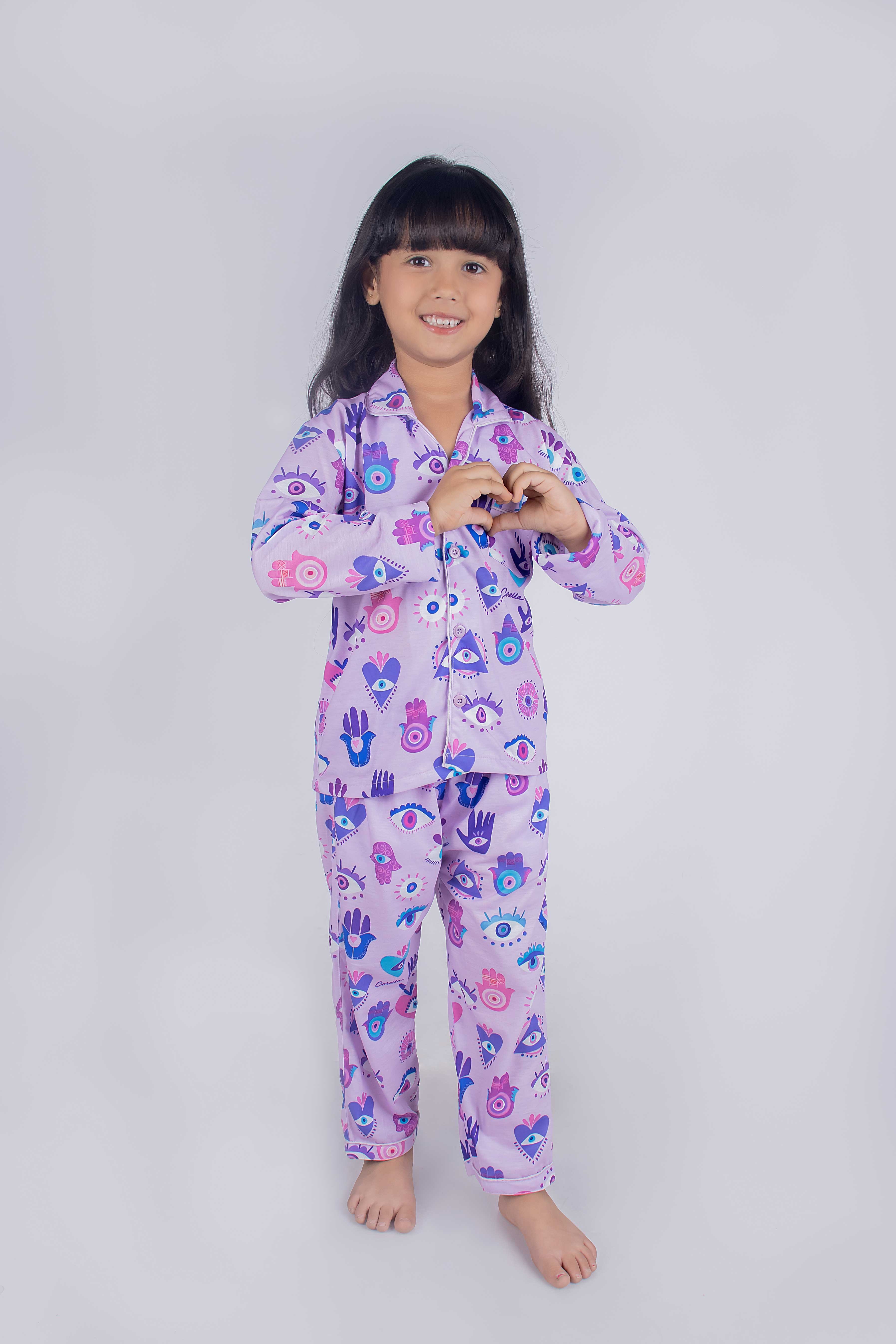 Evil-Eye Full Sleeves Nightsuit Set | Babies & Kids