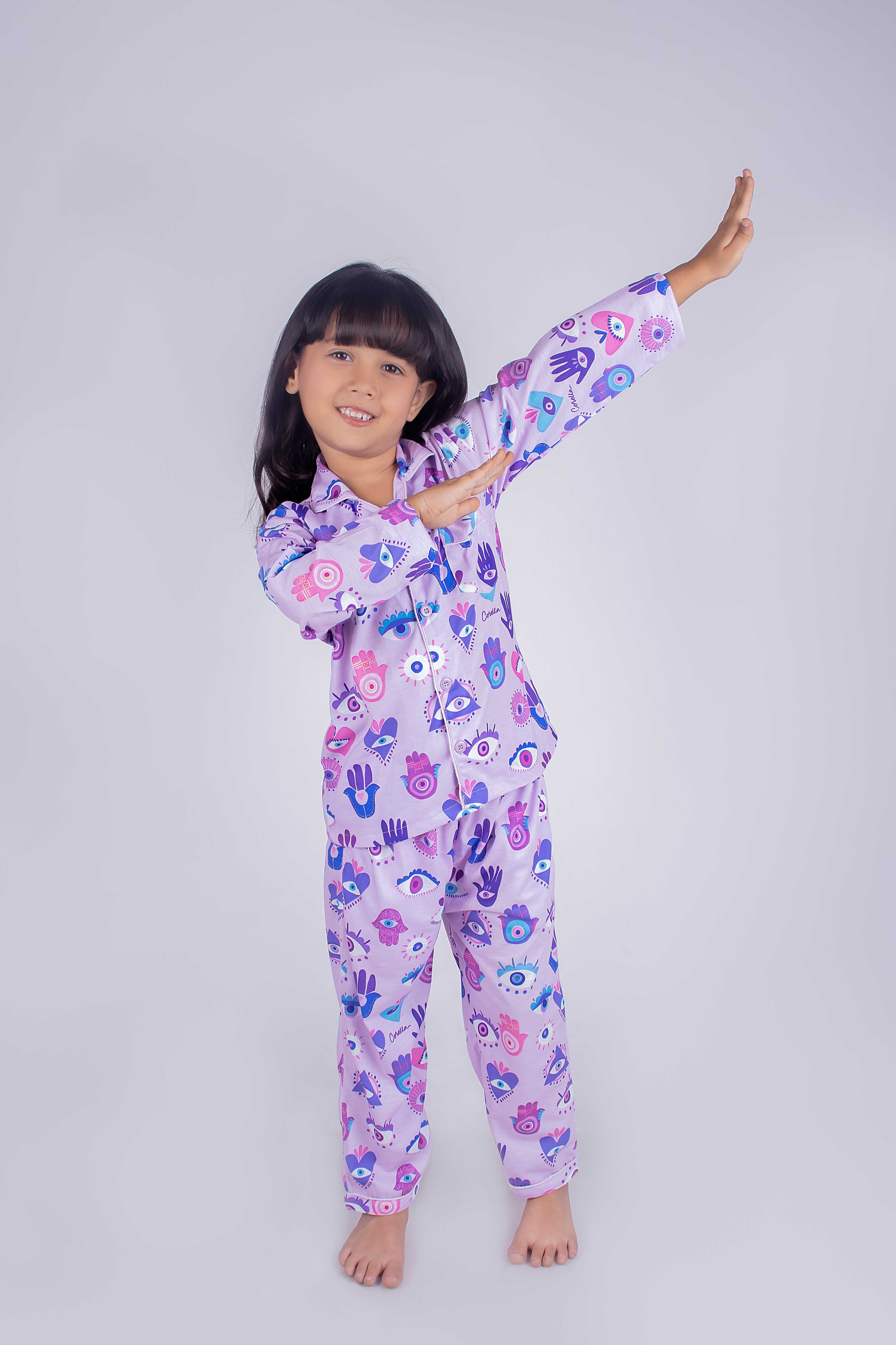 Evil-Eye Full Sleeves Nightsuit Set | Babies & Kids