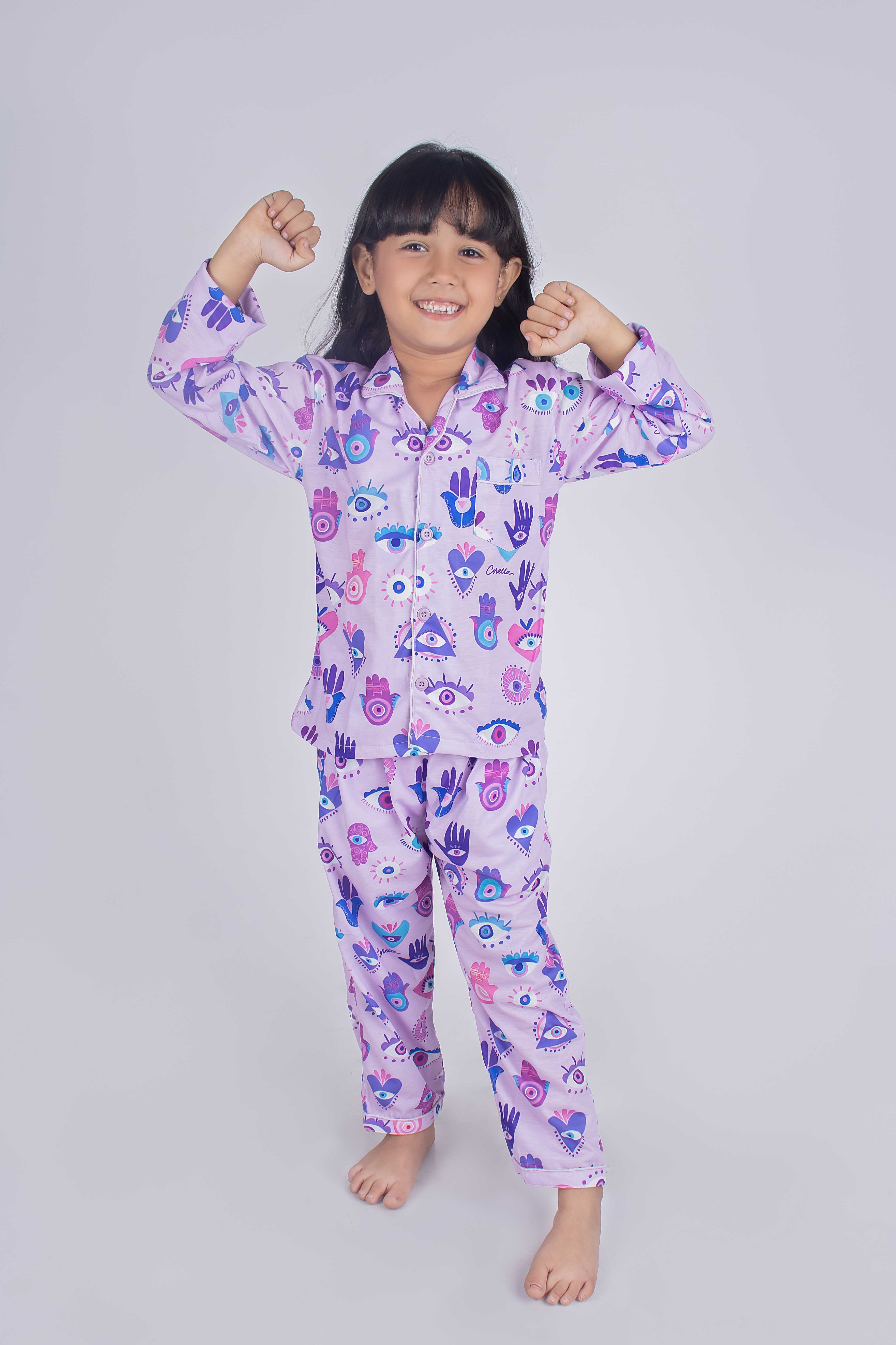 Evil-Eye Full Sleeves Nightsuit Set | Babies & Kids