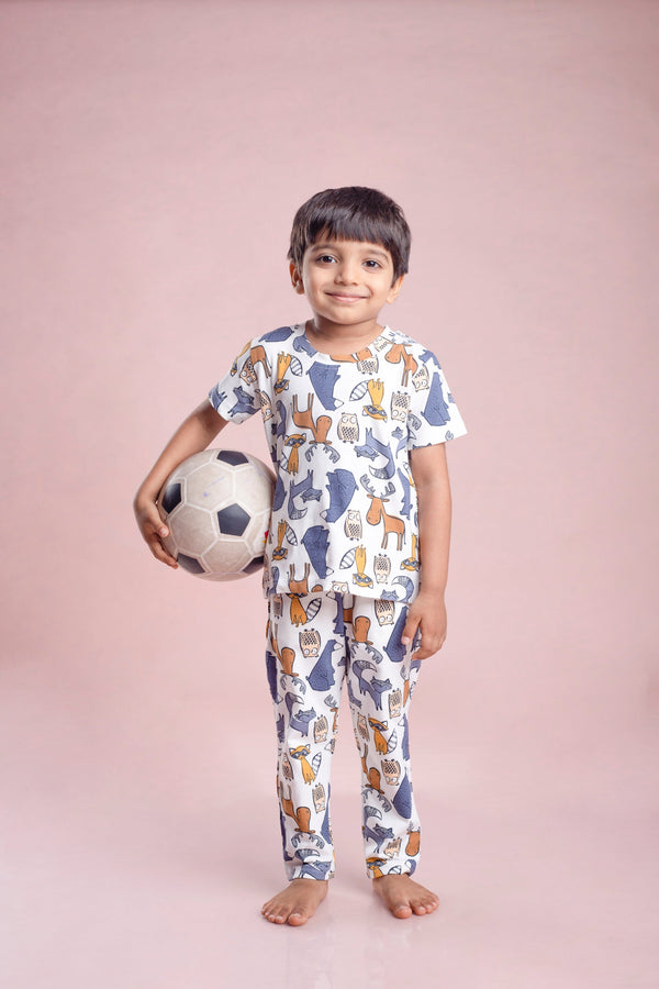Dreaming in the Zoo Nightsuit Set | Babies & Kids My Store