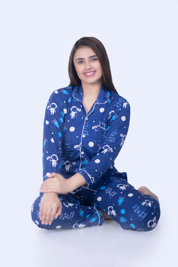 Once in blue moon Full Sleeves Nightsuit Set | Women BabyAmour