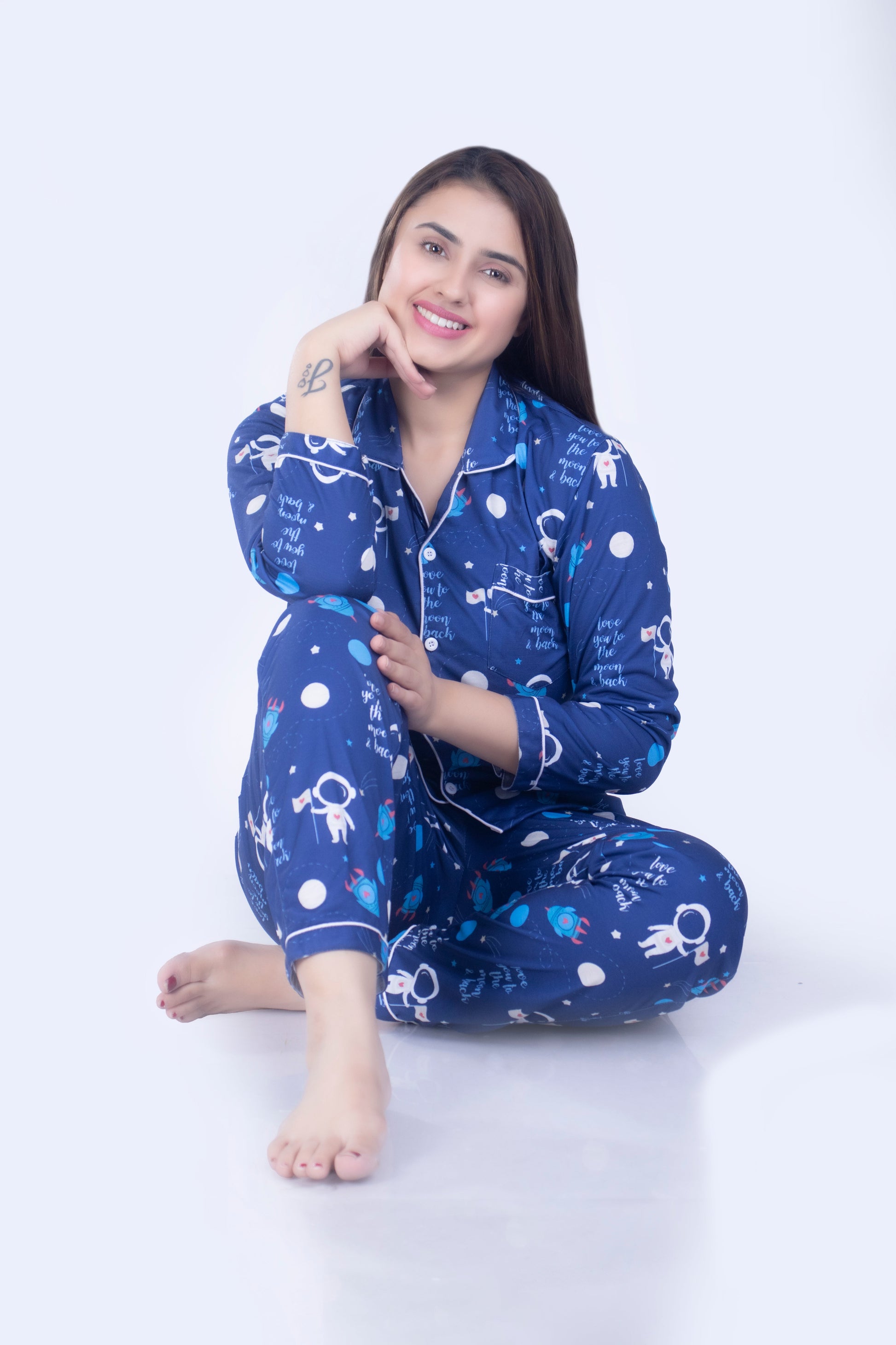 Once in blue moon Full Sleeves Nightsuit Set | Women BabyAmour