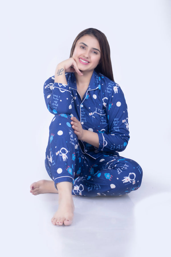Once in blue moon Full Sleeves Nightsuit Set | Women BabyAmour