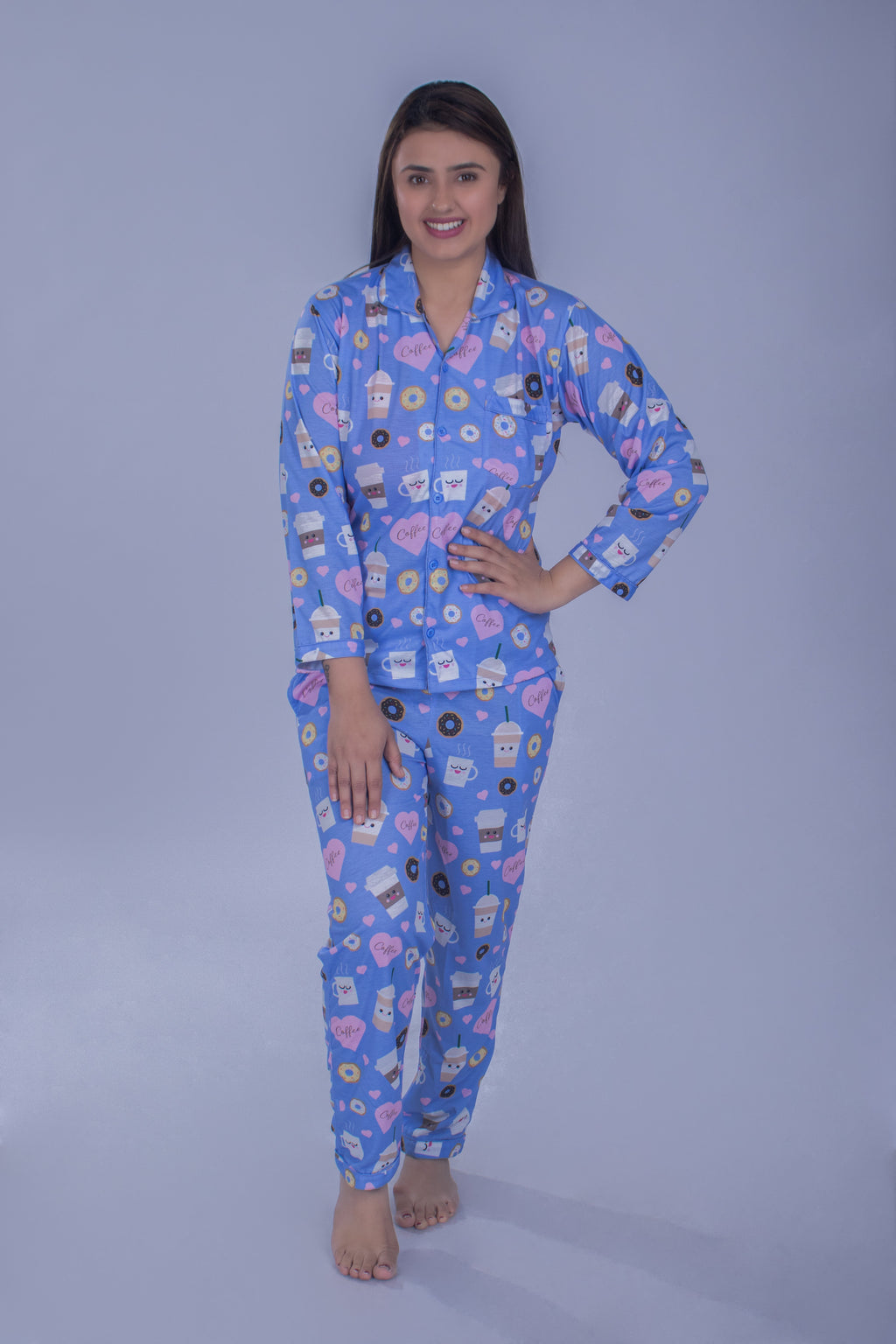 Brewtiful Morning Full Sleeves Nightsuit Set | Women BabyAmour