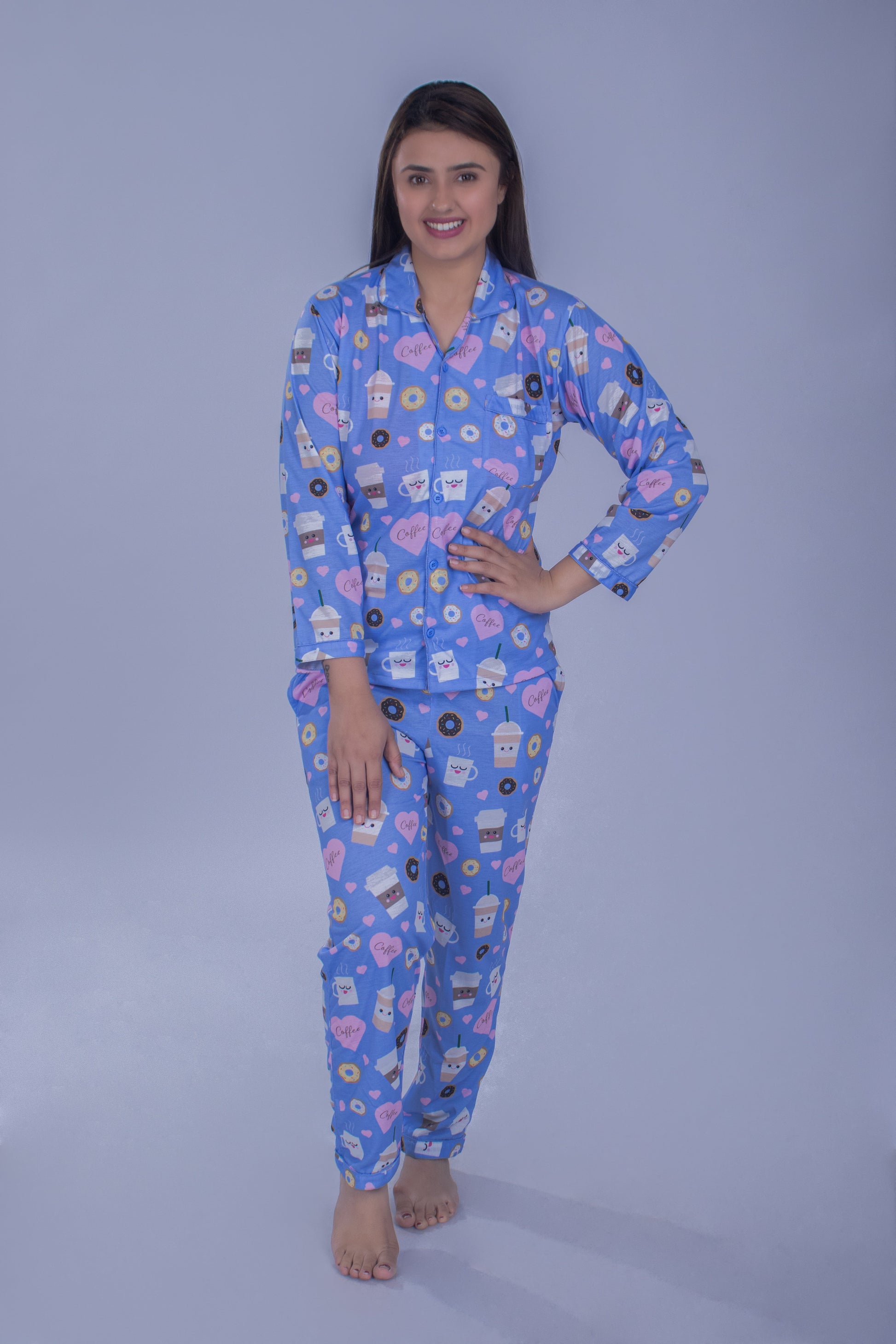 Brewtiful Morning Full Sleeves Nightsuit Set | Women BabyAmour
