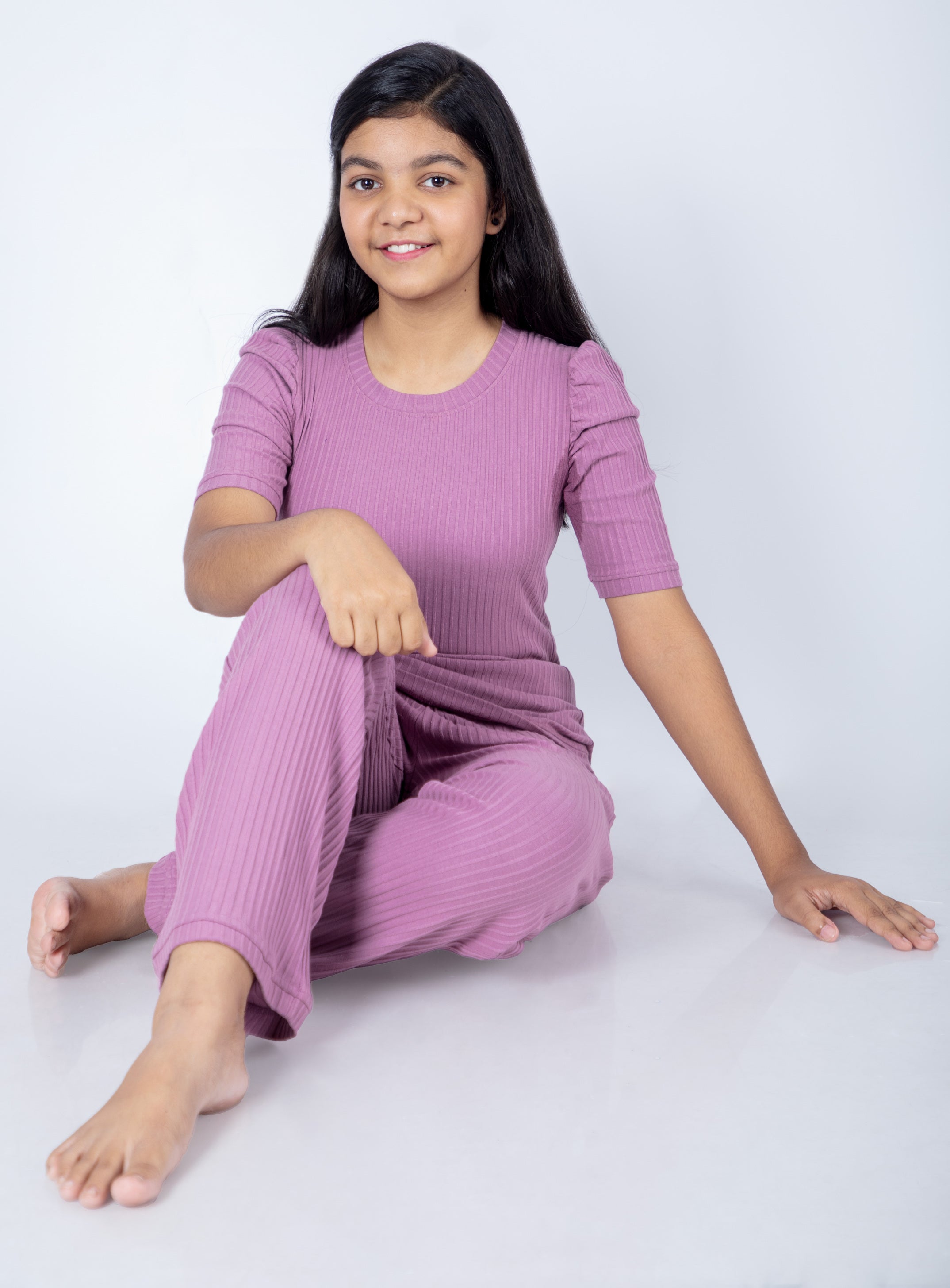 Mauve 100% Cotton Ribbed Set | Babies & Kids BabyAmour