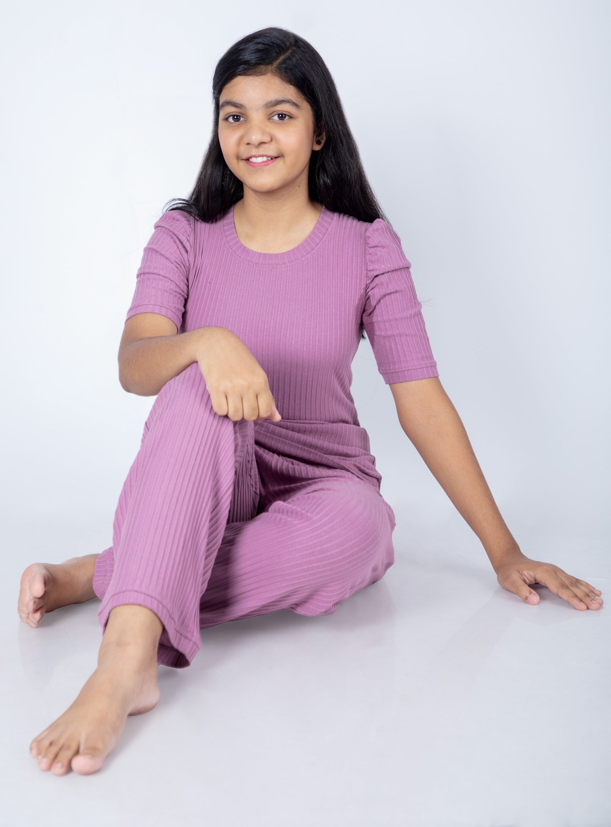 Mauve 100% Cotton Ribbed Set | Babies & Kids BabyAmour