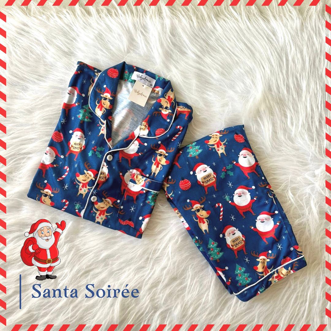 Santa Soiree Full Sleeves Nightsuit Set | Babies & Kids - BabyAmour