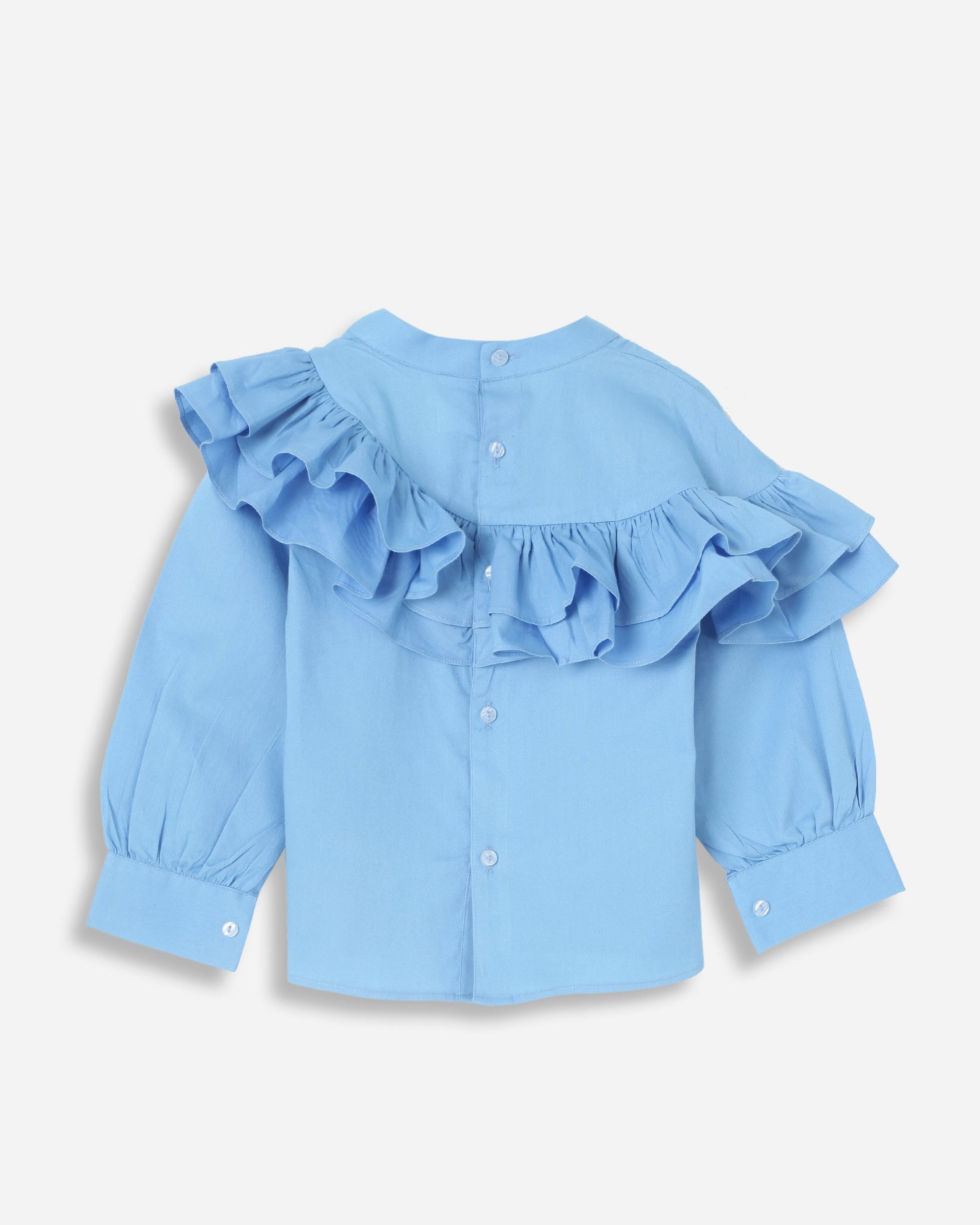 100% Cotton Blue Frilled Top | Babies and Kids BabyAmour