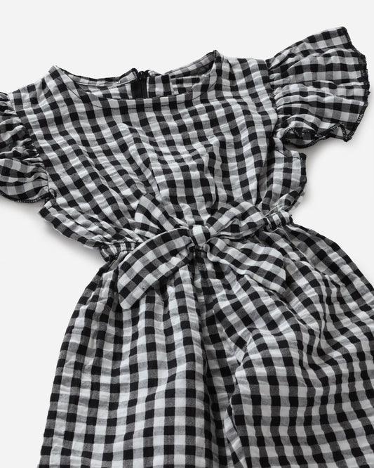 Black and White Checked Jumpsuit | 100% Cotton BabyAmour